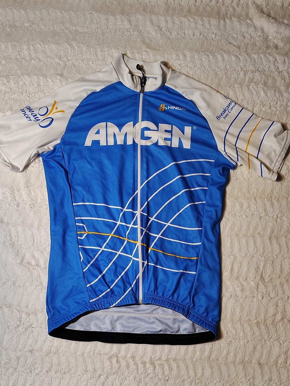 Men's Blue and White Cycling Jersey